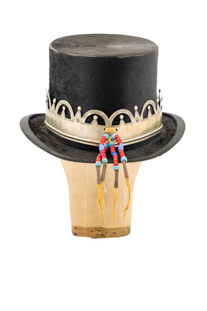 Hat, Top Hat with Reproduction Hudson Bay Trade Crown, Vintage Mid 20th Century