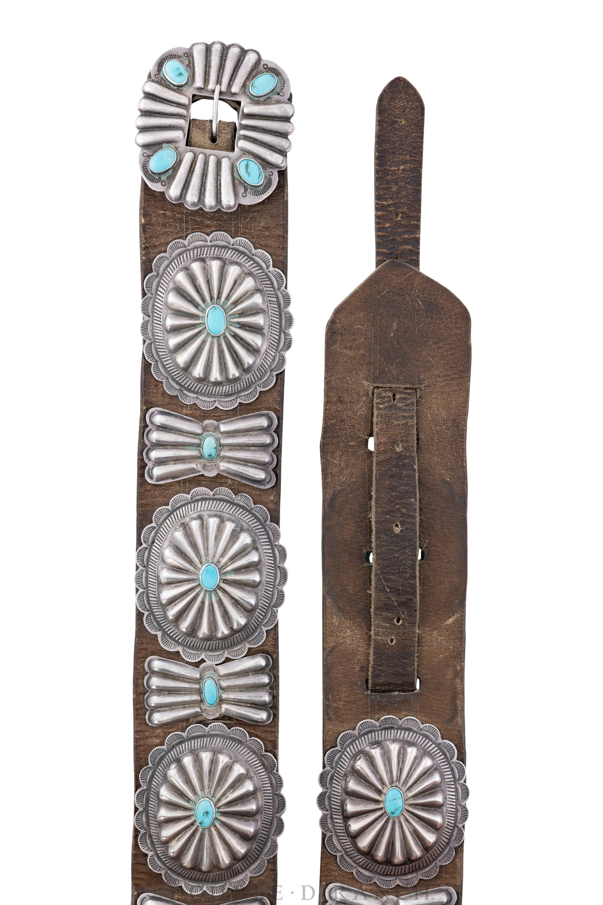 Belt, A Vintage, Concho, Turquoise, Vintage, Estate, Mid 20th Century, 162
