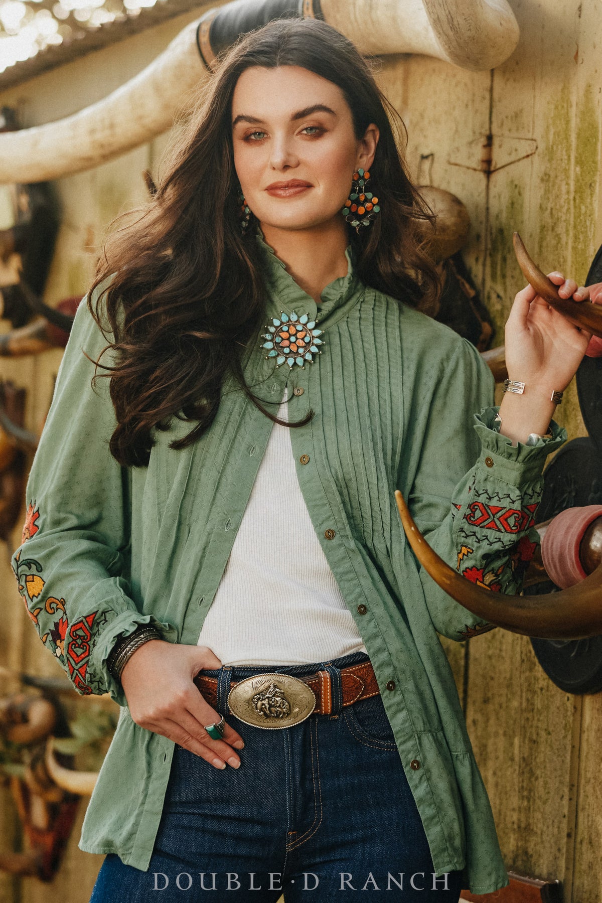 Pin, Oscar Betz, Turquoise, Orange Spiny Oyster, Contemporary, 749