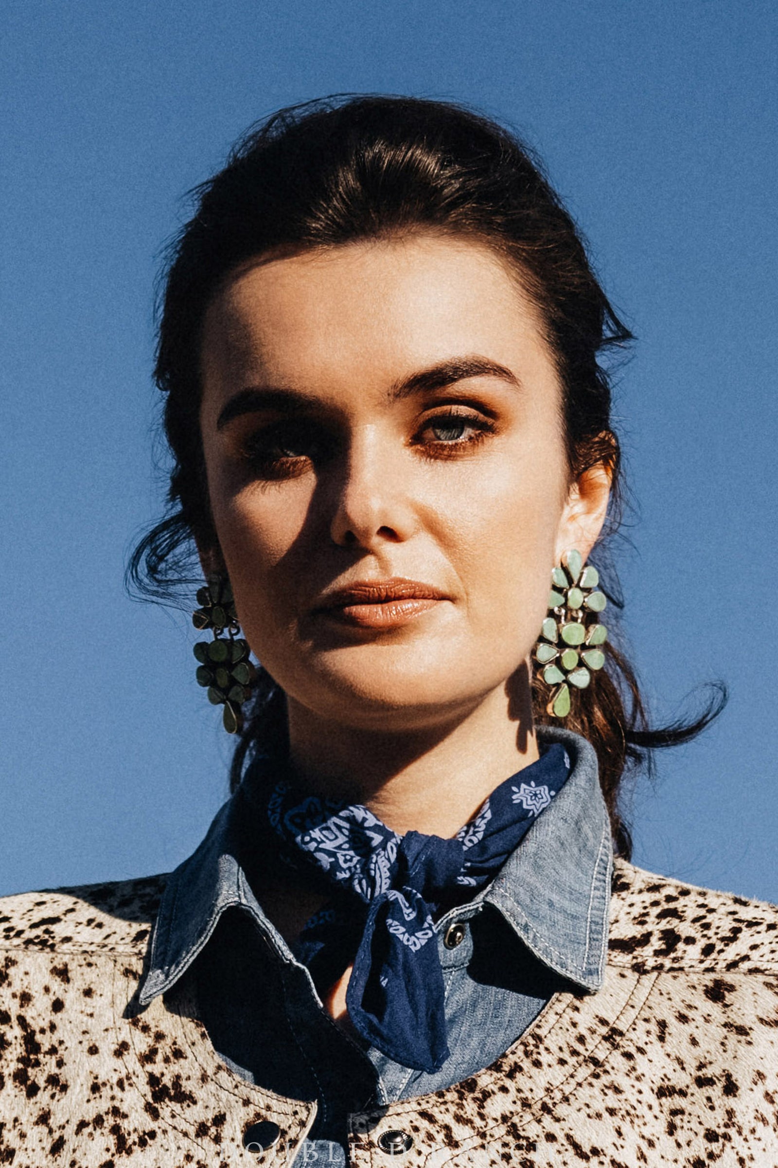 Earrings, Oscar Betz, Triangle, Turquoise, Hallmark, 585T1