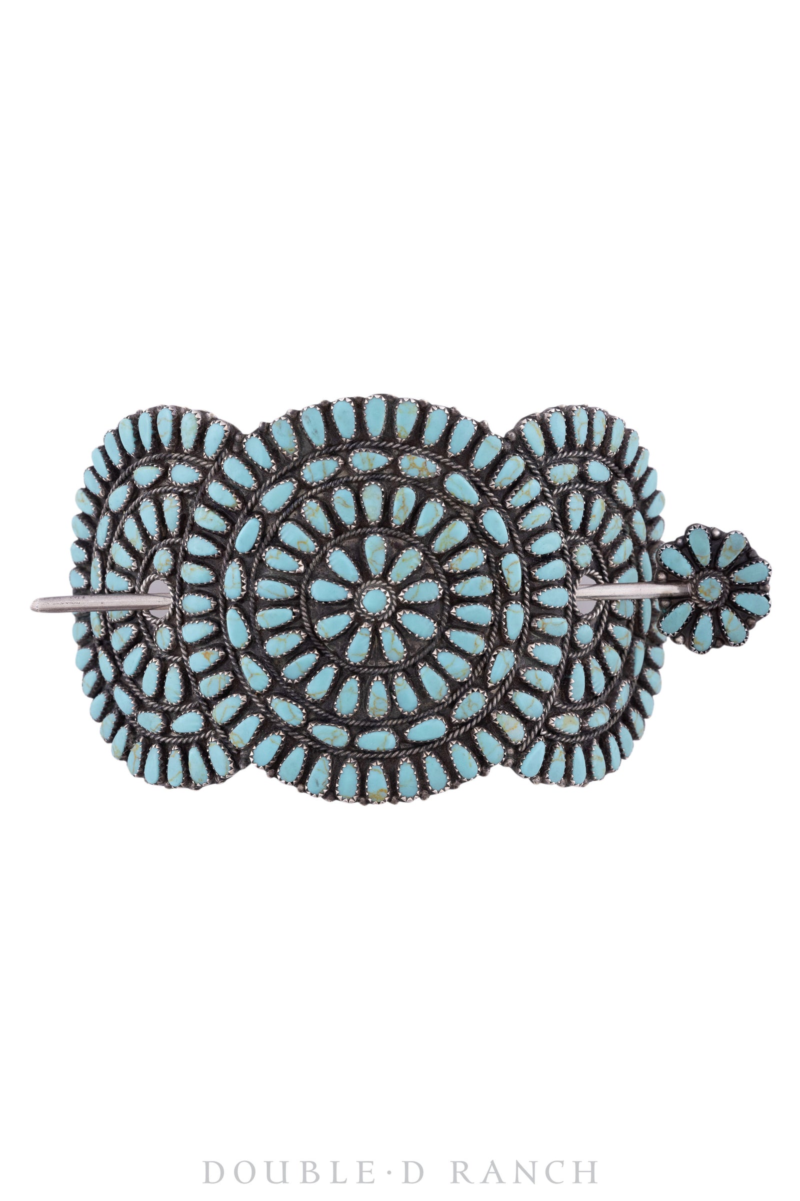 Miscellaneous, Hair Accessory, Ponytail Holder with Stick Slider, Turquoise, Cluster, Hallmark, Vintage, 537