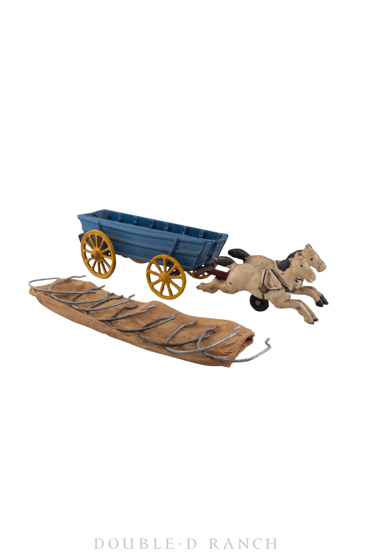 Miscellaneous, Cast Iron Wagon with Horses, Vintage, 530