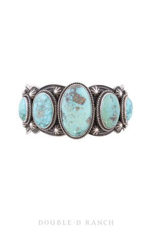 Cuff, Turquoise, 5 Stone, Natural, Hallmark, Vintage ‘70s, 3116