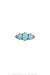 Pin, Collection, Turquoise, Bar, Triple Stone, Hallmark, Contemporary, 611
