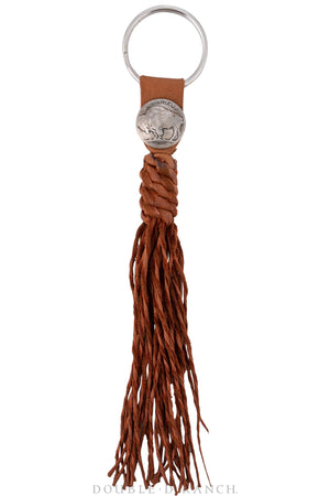 Miscellaneous, Key Ring, Leather Braid & Tassel, Buffalo Nickel, Contemporary, 357