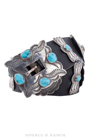 Belt, A Vintage, Concho, Turquoise, Old Pawn, 250