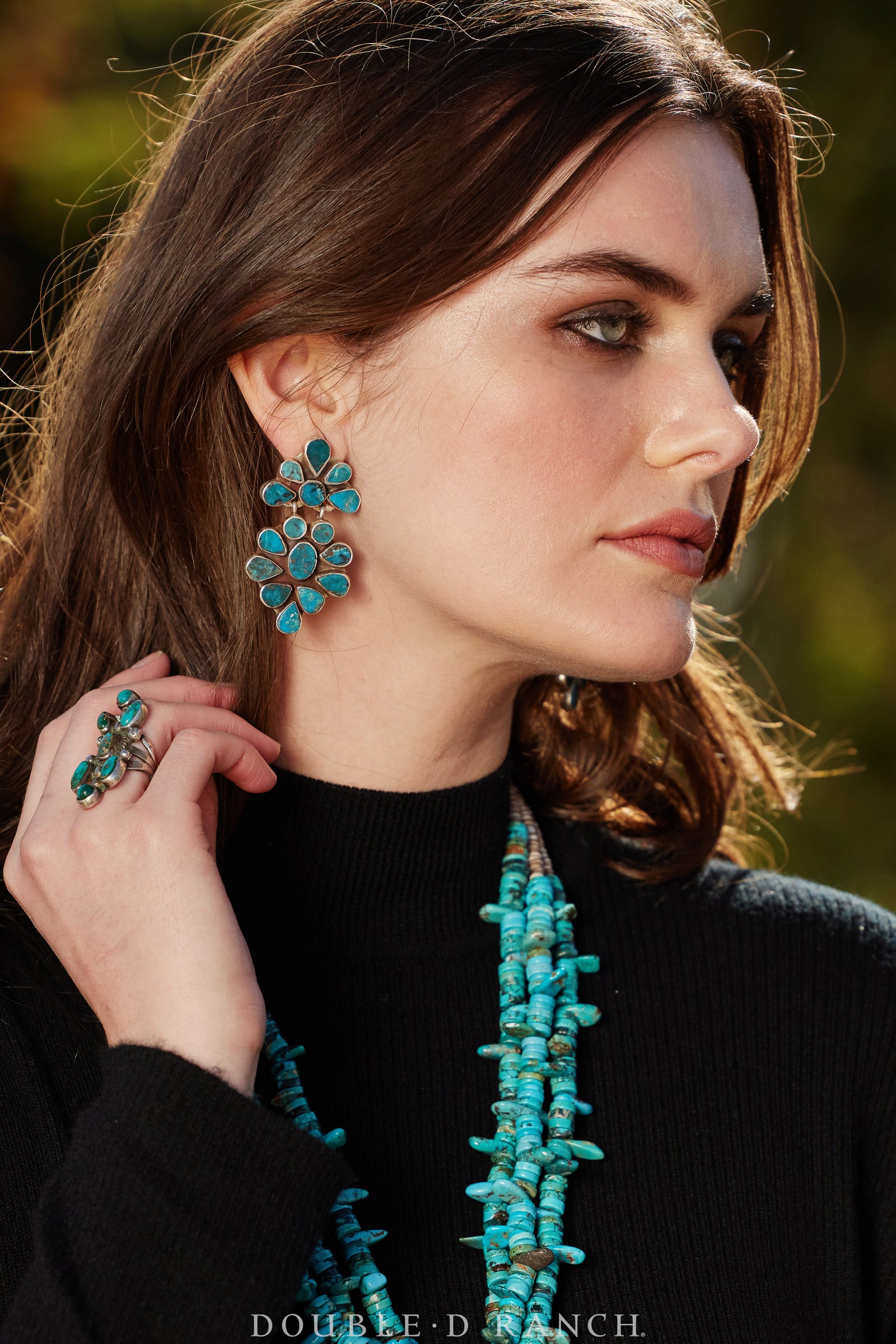 Earrings, Oscar Betz, Triangle, Turquoise, Hallmark, 512T3