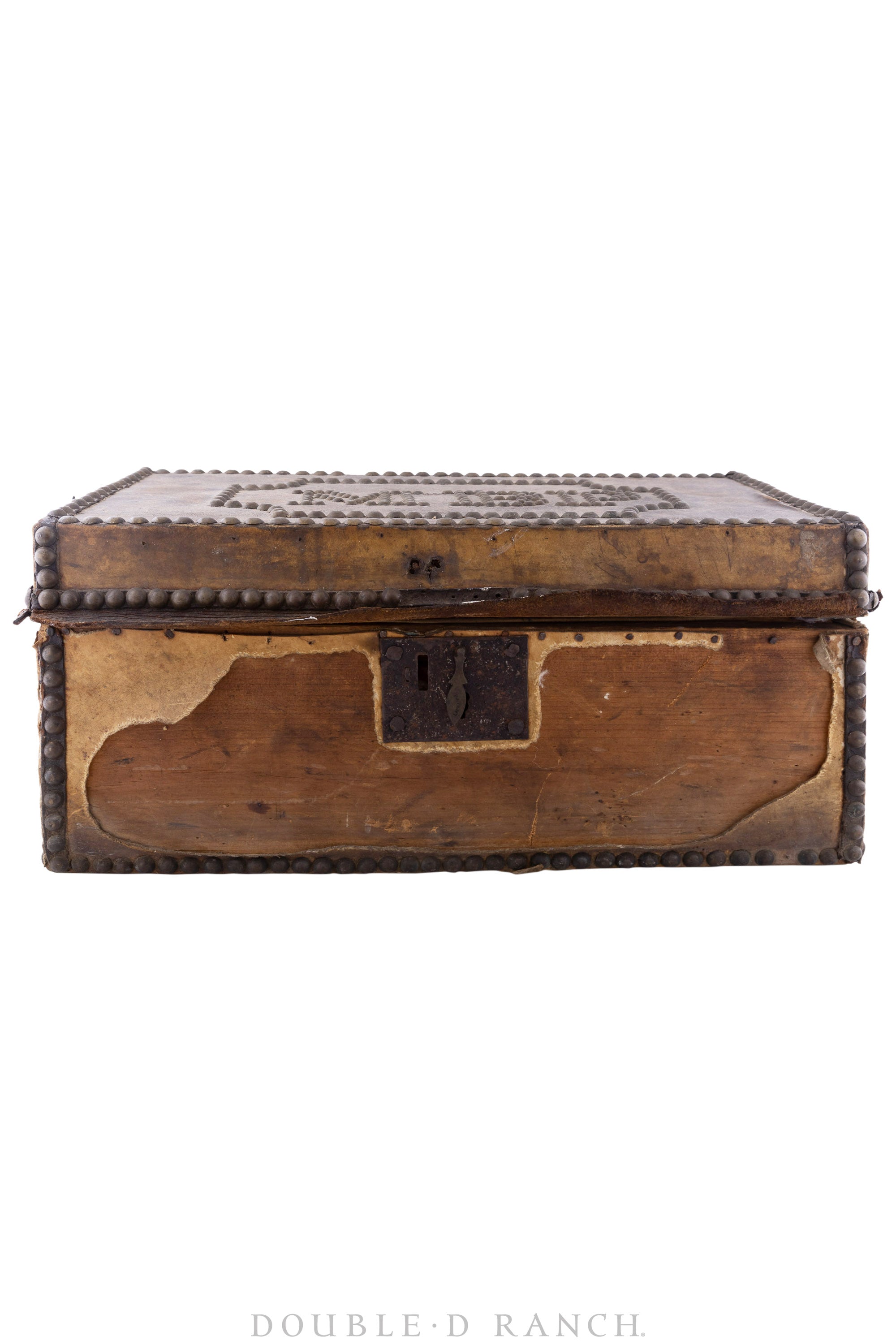 Miscellaneous, Box, Hide Covered, Studded, Vintage, Early 20th Century, 559