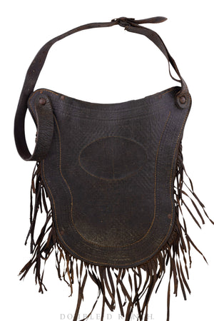Miscellaneous, Saddle Bag, Basketweave Tooling, Fringe, Vintage, 607