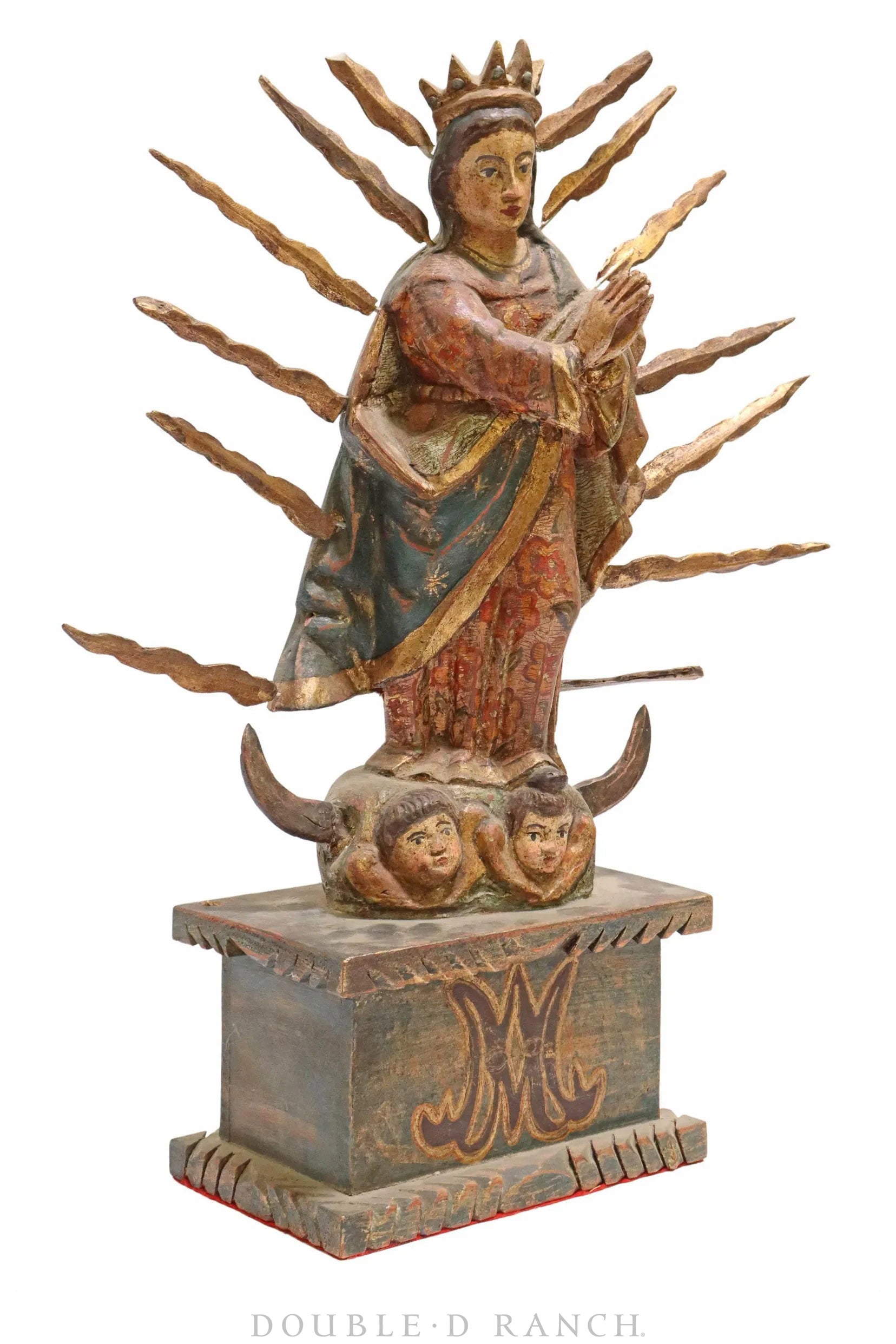 Art, Folk, Santos, Our Lady of Guadalupe, Large, Vintage, 1224