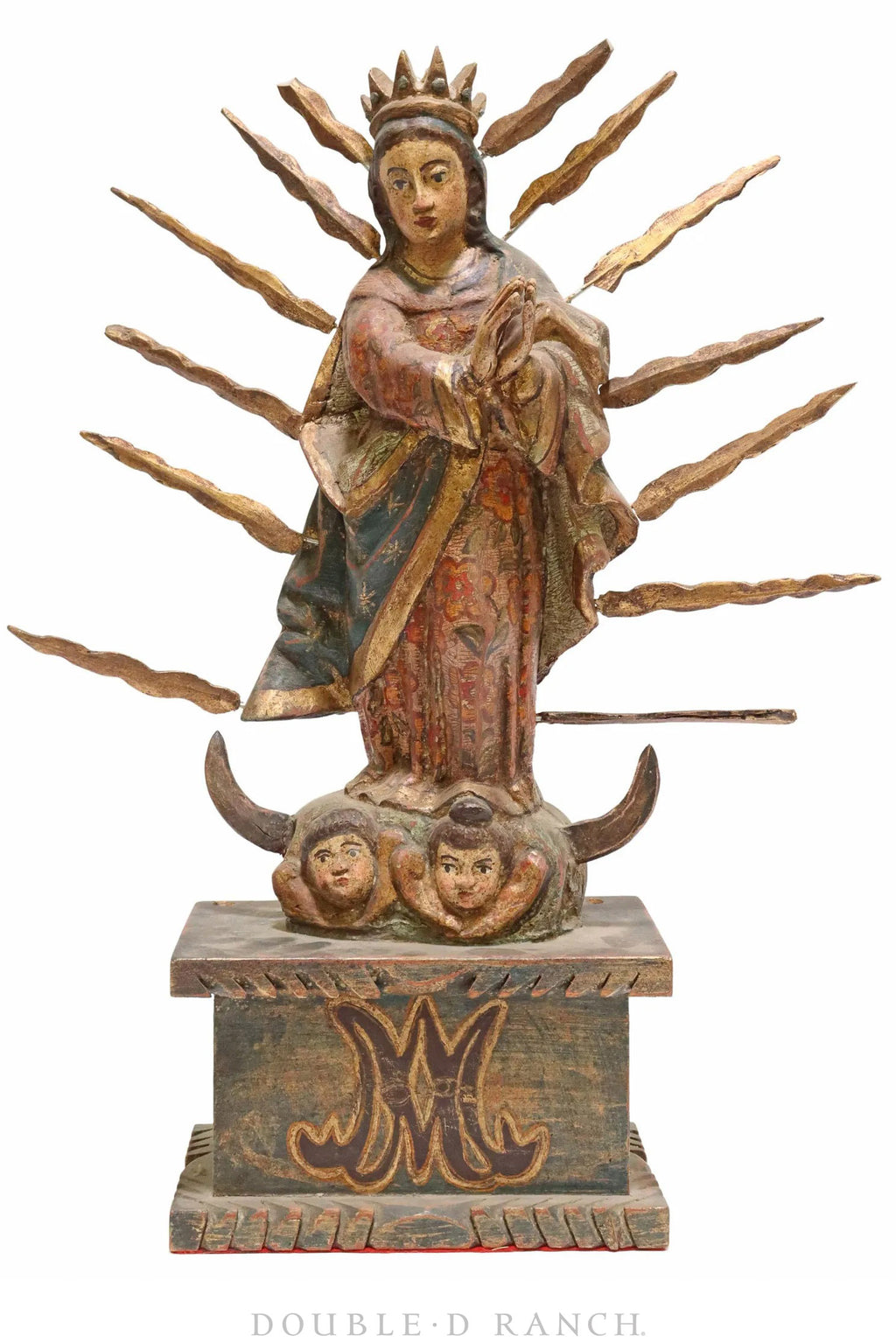 Art, Folk, Santos, Our Lady of Guadalupe, Large, Vintage, 1224