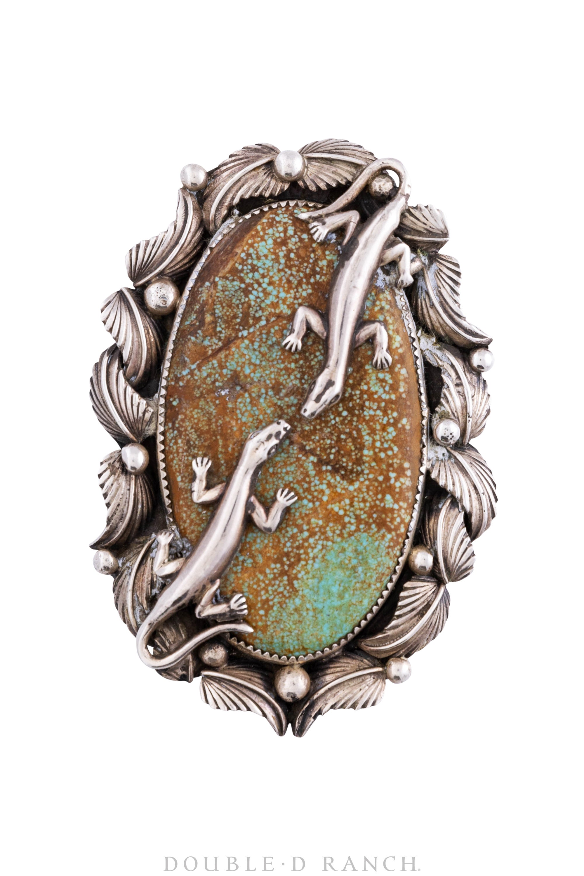Ring, Turquoise, Single Stone, Lizard Overlay, Provenance, Hallmark, Vintage, Estate, 979