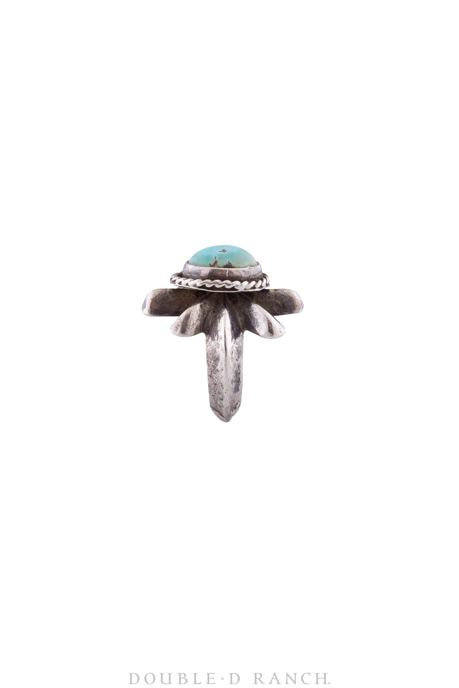 Ring, Turquoise, Sandcast, Coin Silver, Vintage, Early 20th Century, 985