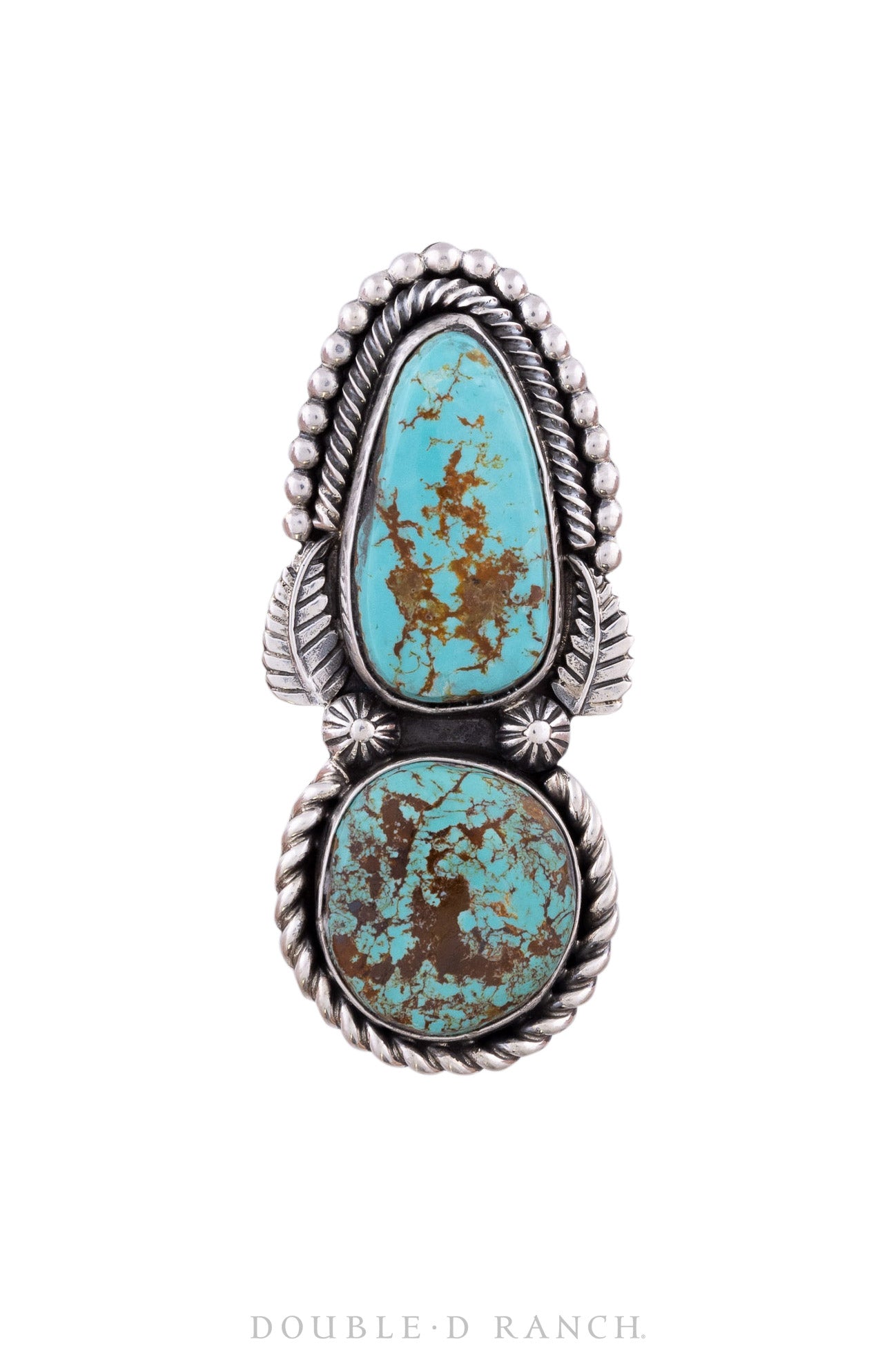 Ring, Turquoise, Double Stone, Statement, Hallmark, Contemporary, 960