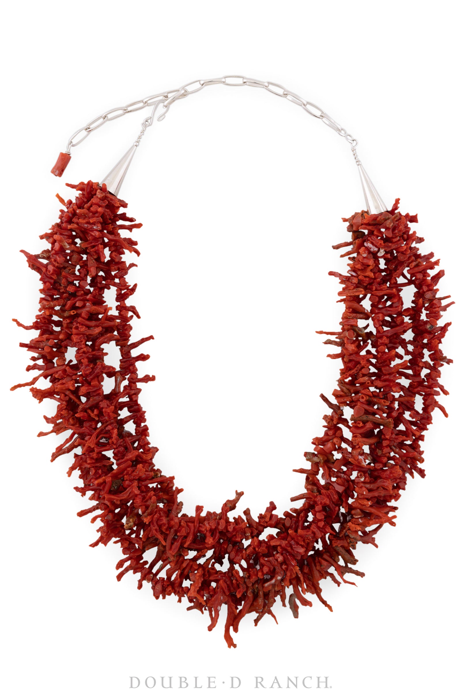 Necklace, Natural Stone, Coral, 6 Strands, Branch, Marked, Old Pawn, 1581