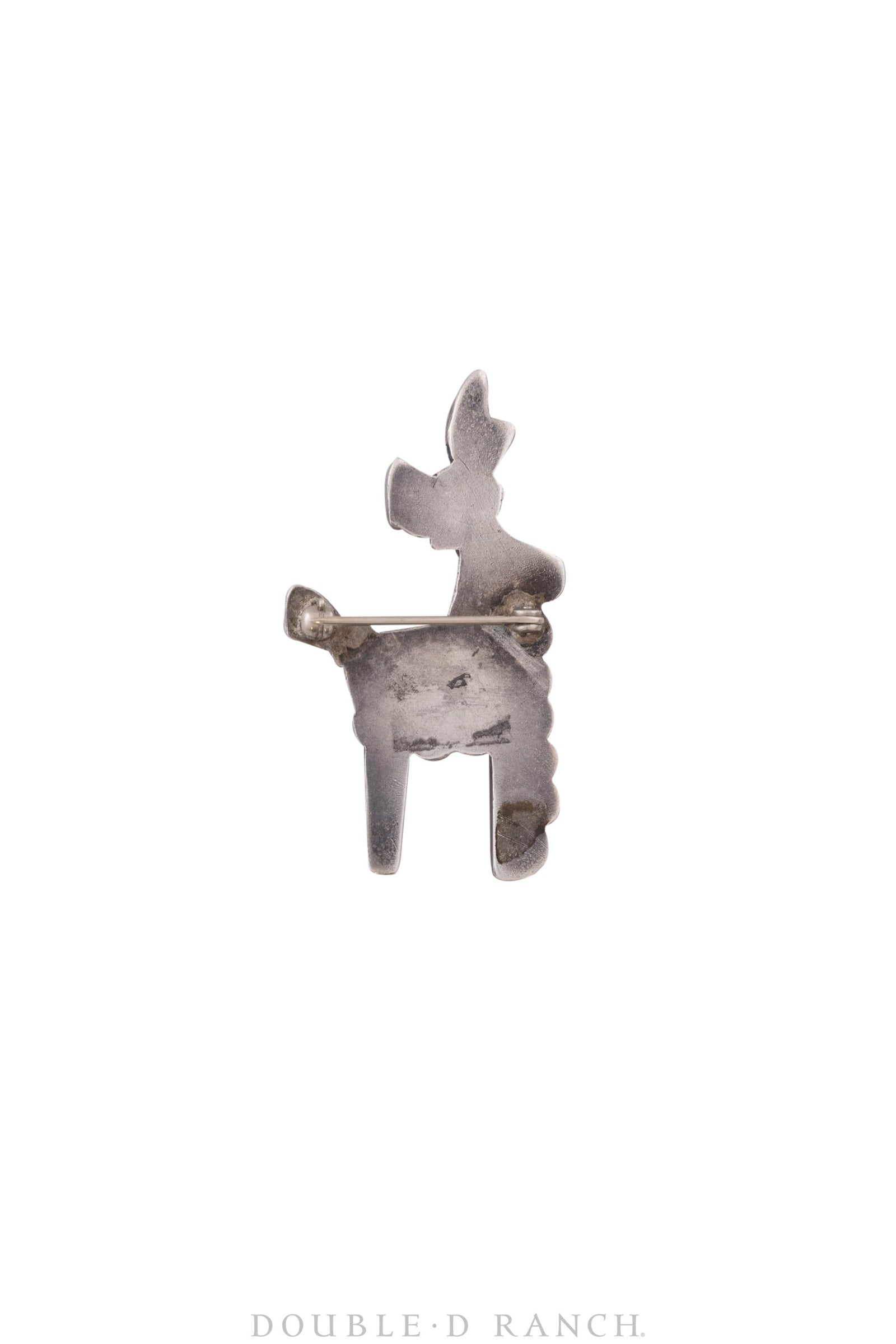 Pin, Inlay, Deer, Turquoise & Orange Spiny Oyster, Vintage, 726