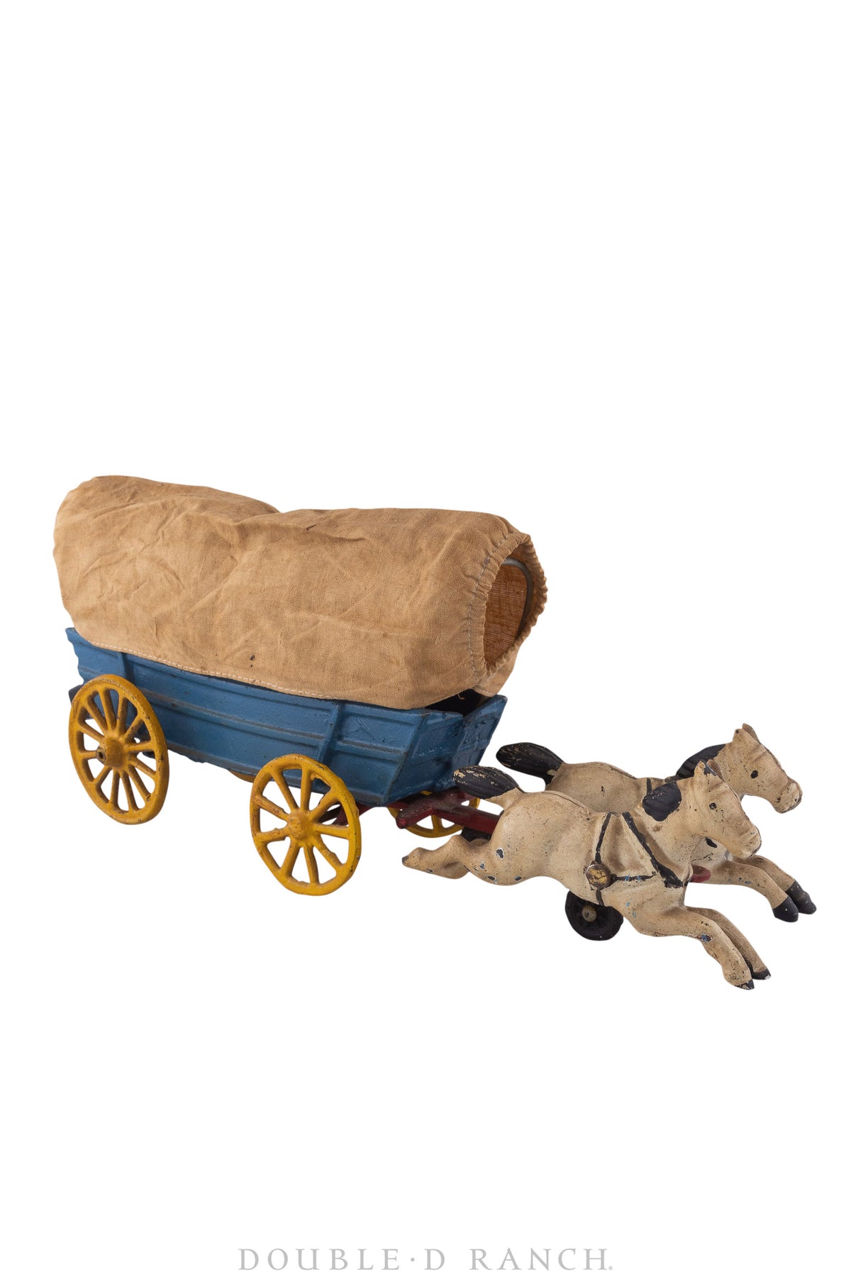 Miscellaneous, Cast Iron Wagon with Horses, Vintage, 530