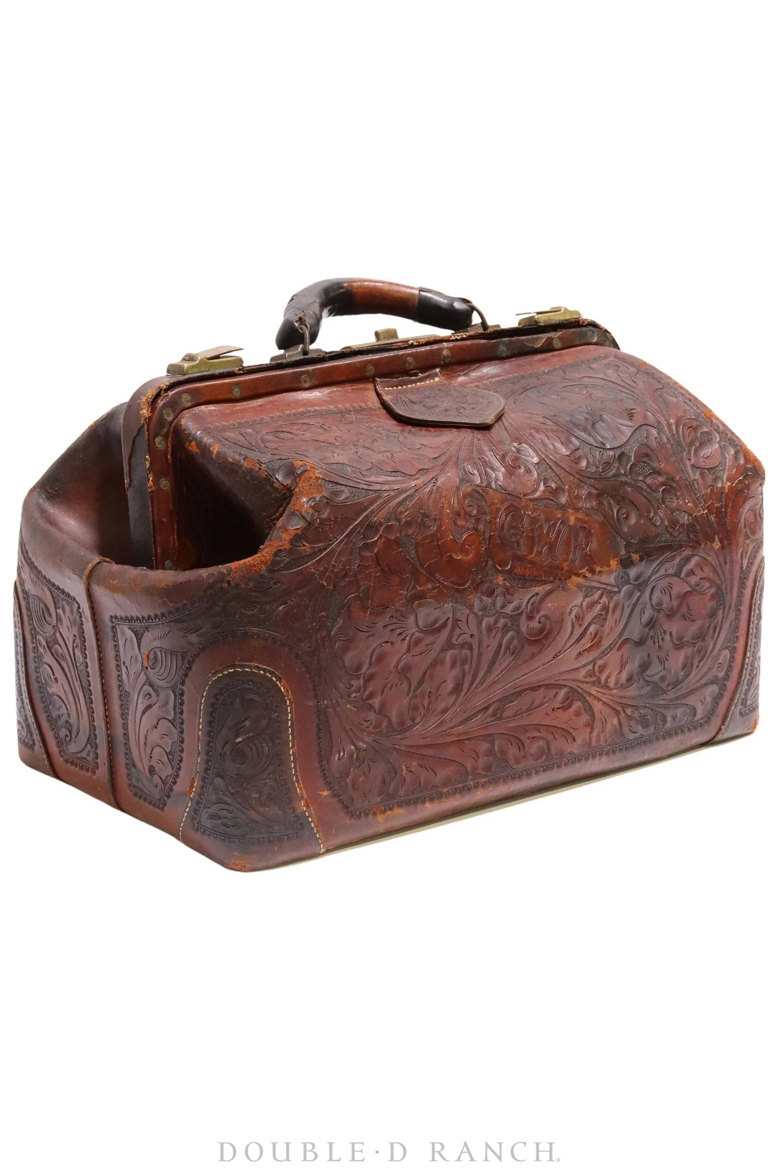 Bag, Tooled Leather Doctor's Case, Vintage, 1059