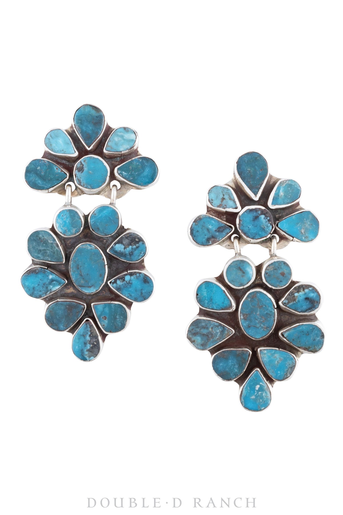 Earrings, Oscar Betz, Triangle, Turquoise, Hallmark, 512T3