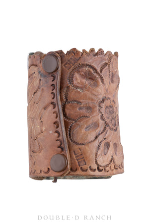 Ketoh, Cast, Turquoise, Unusual Leather Tooling, Vintage, Mid-Century, 3156