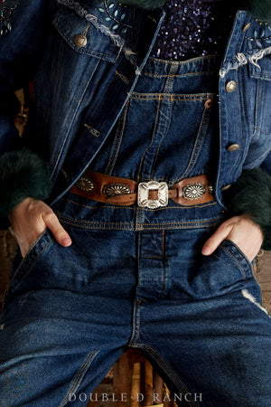 Belt, A Vintage, Concho, Leather Strap, 193