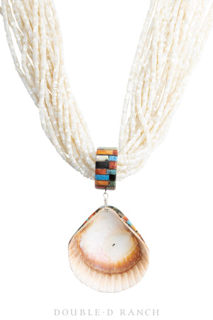 Necklace, Natural Stone, Mother of Pearl Heishi, Multi-Stone, Inlay, Kewa, Artisan, Contemporary, 1770