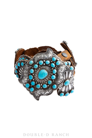 Belt, Concho, Turquoise, Third Phase Revival, Hallmark, Contemporary, 411