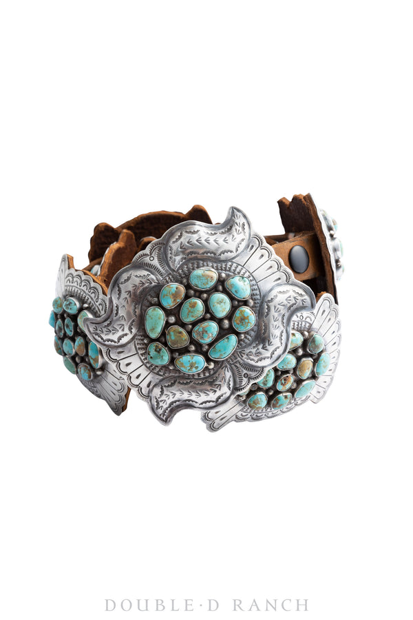 Belt, A Concho, Turquoise, Repousse, Hallmark, Contemporary, 260