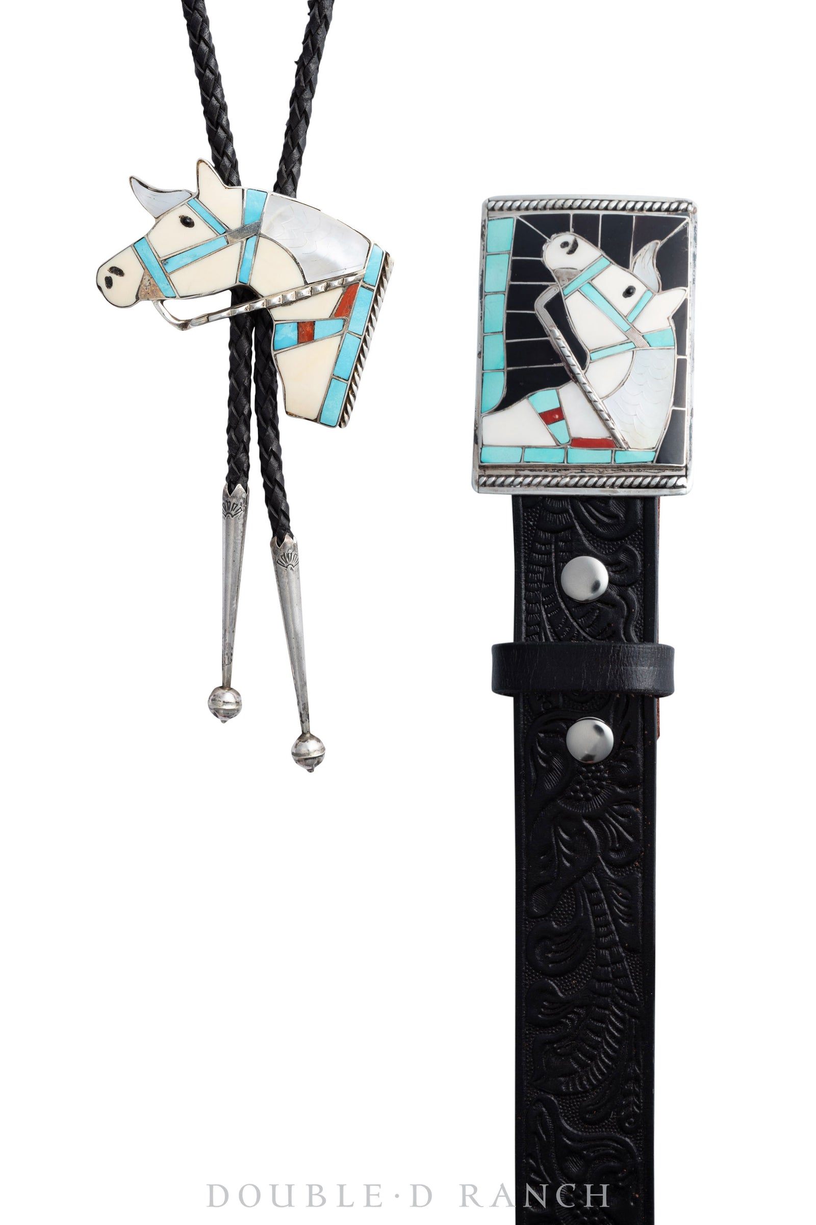 Belt, A Concho, Turquoise, Stamped Conchos with Coordinating Butterfly