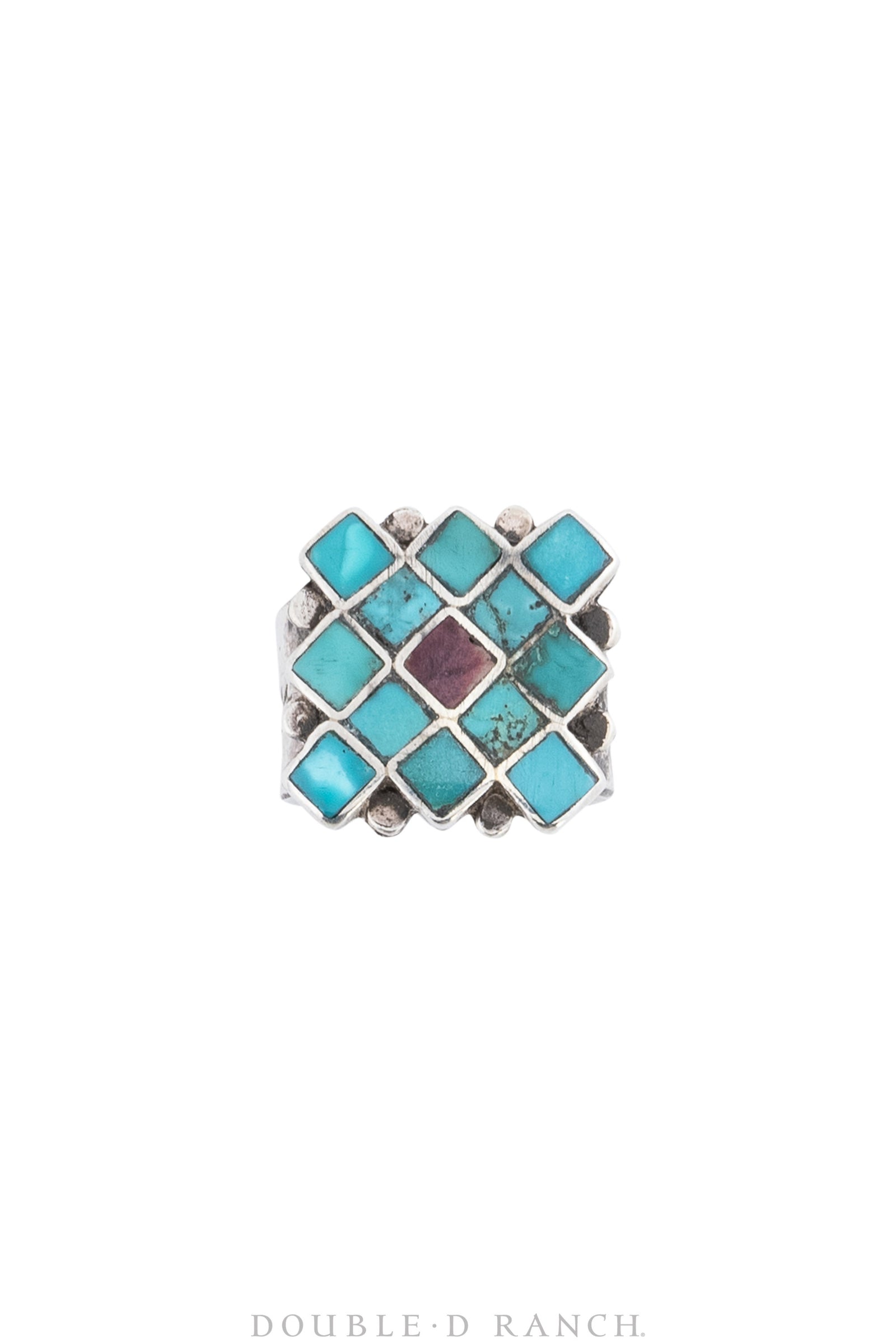 Ring, Inlay, Turquoise, Purple Spiny Oyster, 773