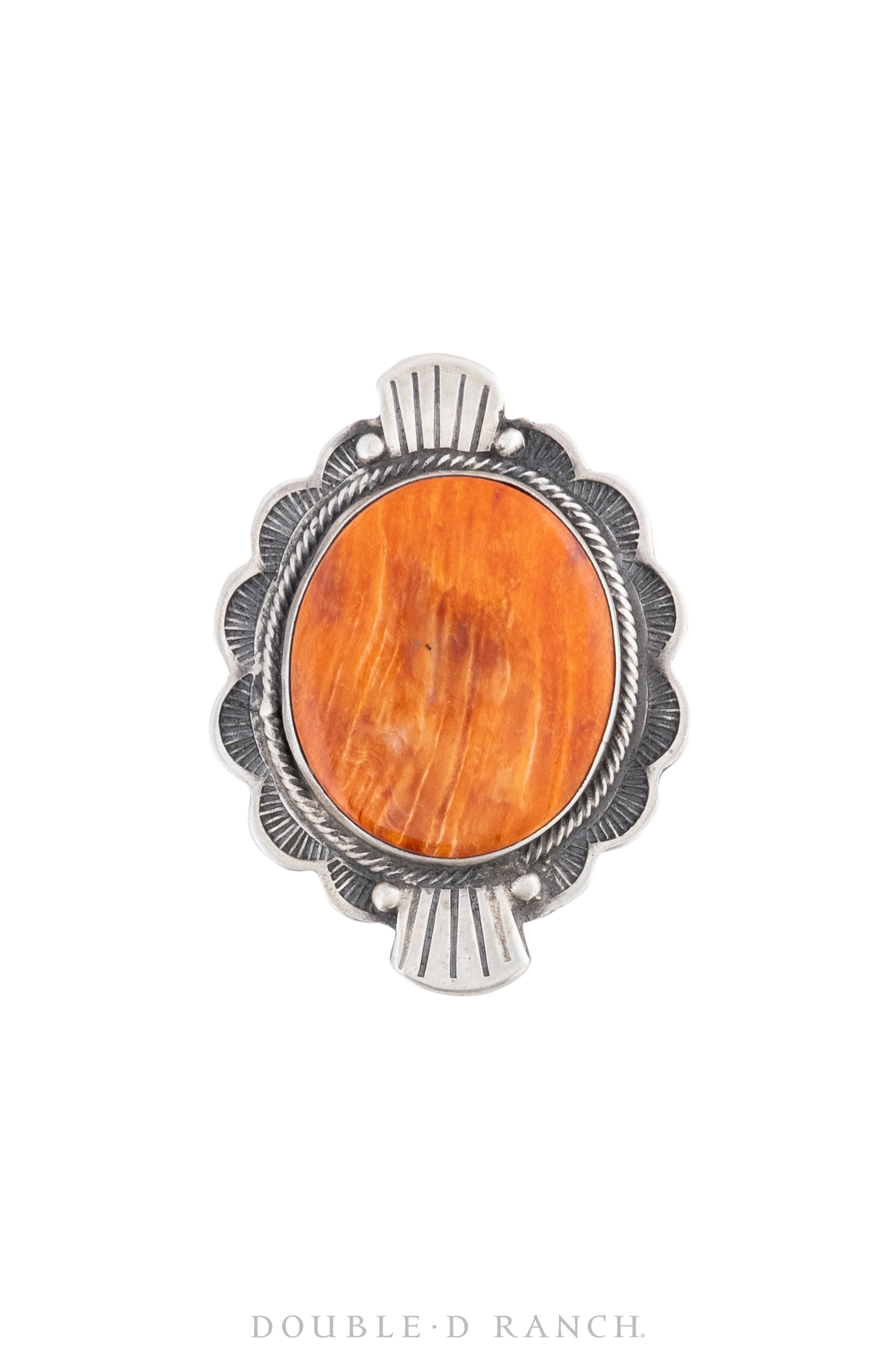 Ring, Orange Spiny Oyster, Single Stone,  Hallmark, Contemporary, 792