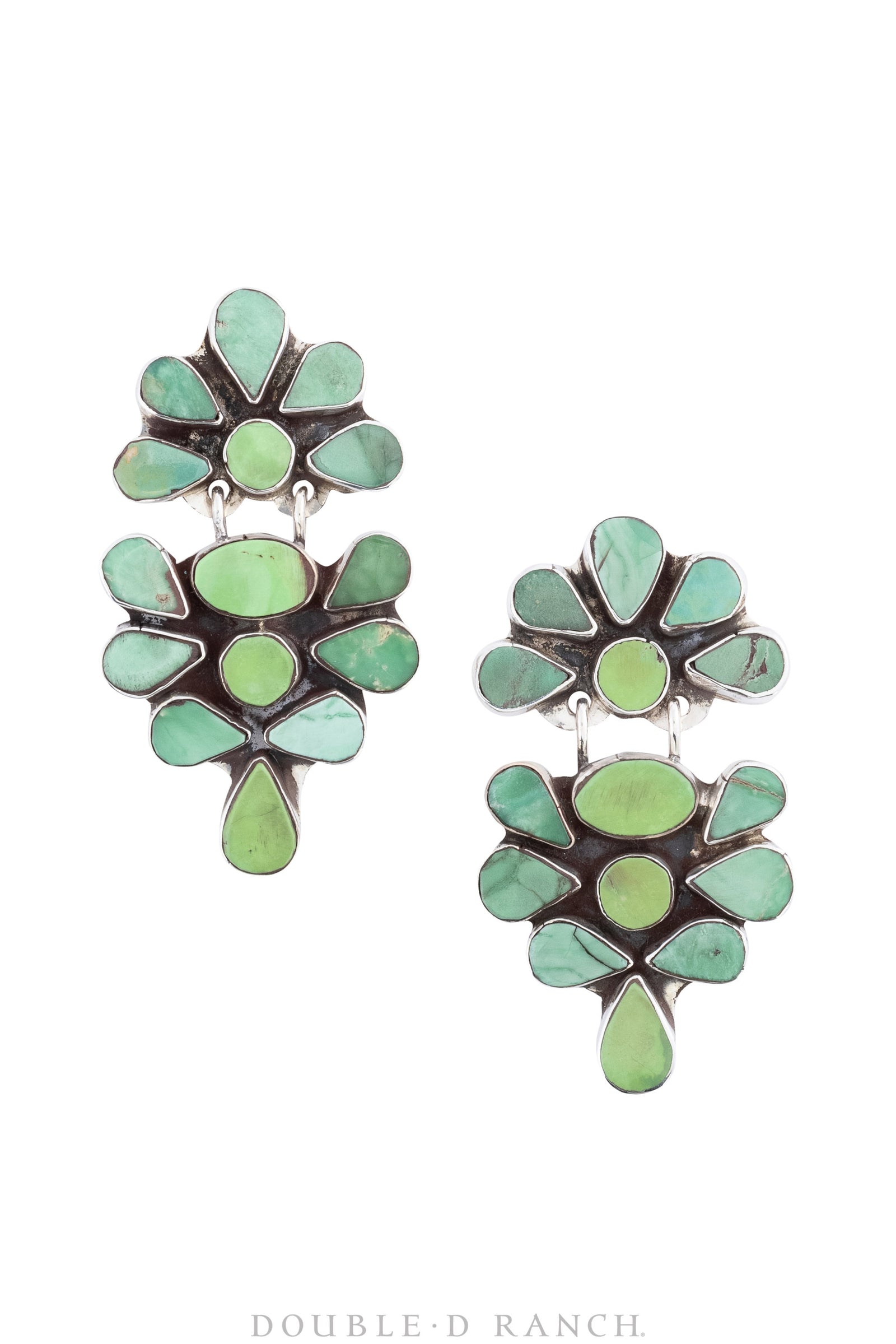 Earrings, Oscar Betz, Triangle, Turquoise, Hallmark, 585T1