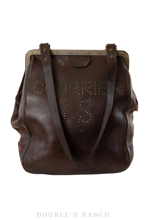 Bag, Leather, Messenger, Nailheads, "Courier I S", Vintage, 1093