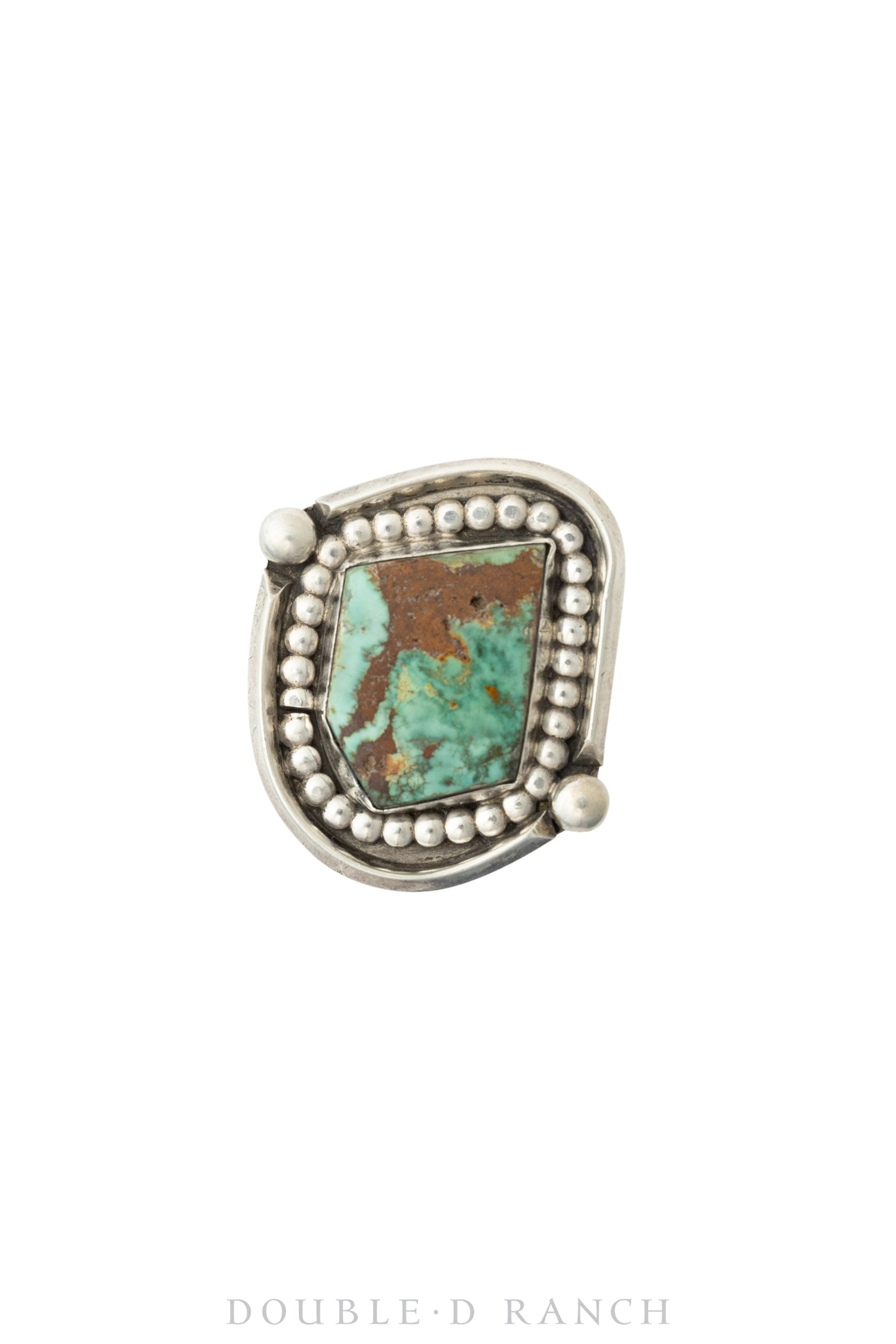 Ring, Turquoise, Single Stone, Sterling Drop Bezel, Vintage, 1009
