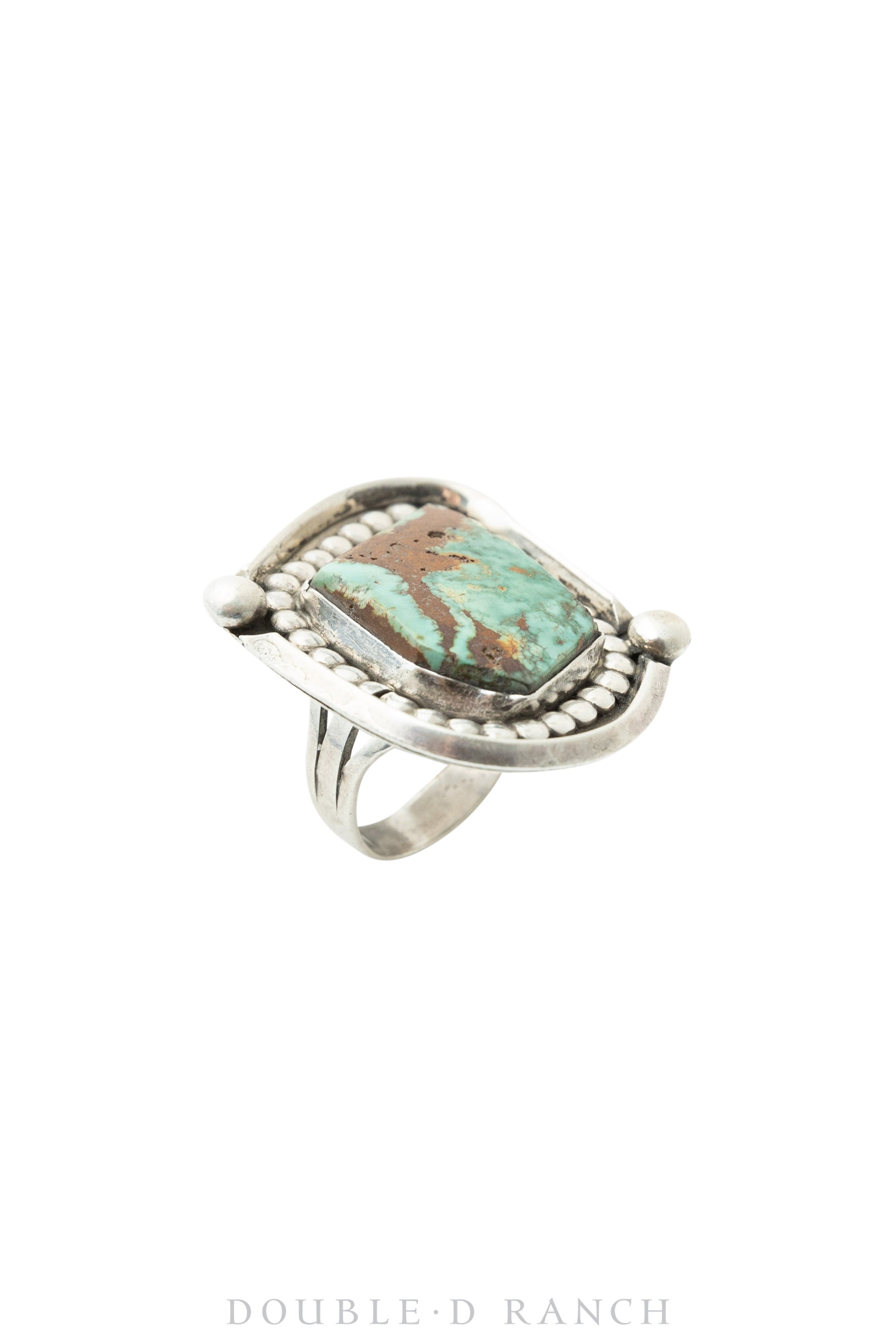 Ring, Turquoise, Single Stone, Sterling Drop Bezel, Vintage, 1009