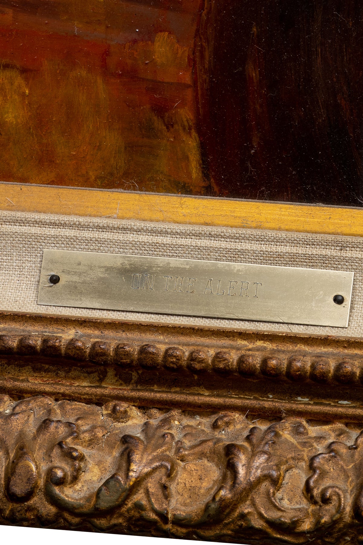 Art, Portrait, "On the Alert", Oil on Board, Roland "Kickapoo" Logan (d)