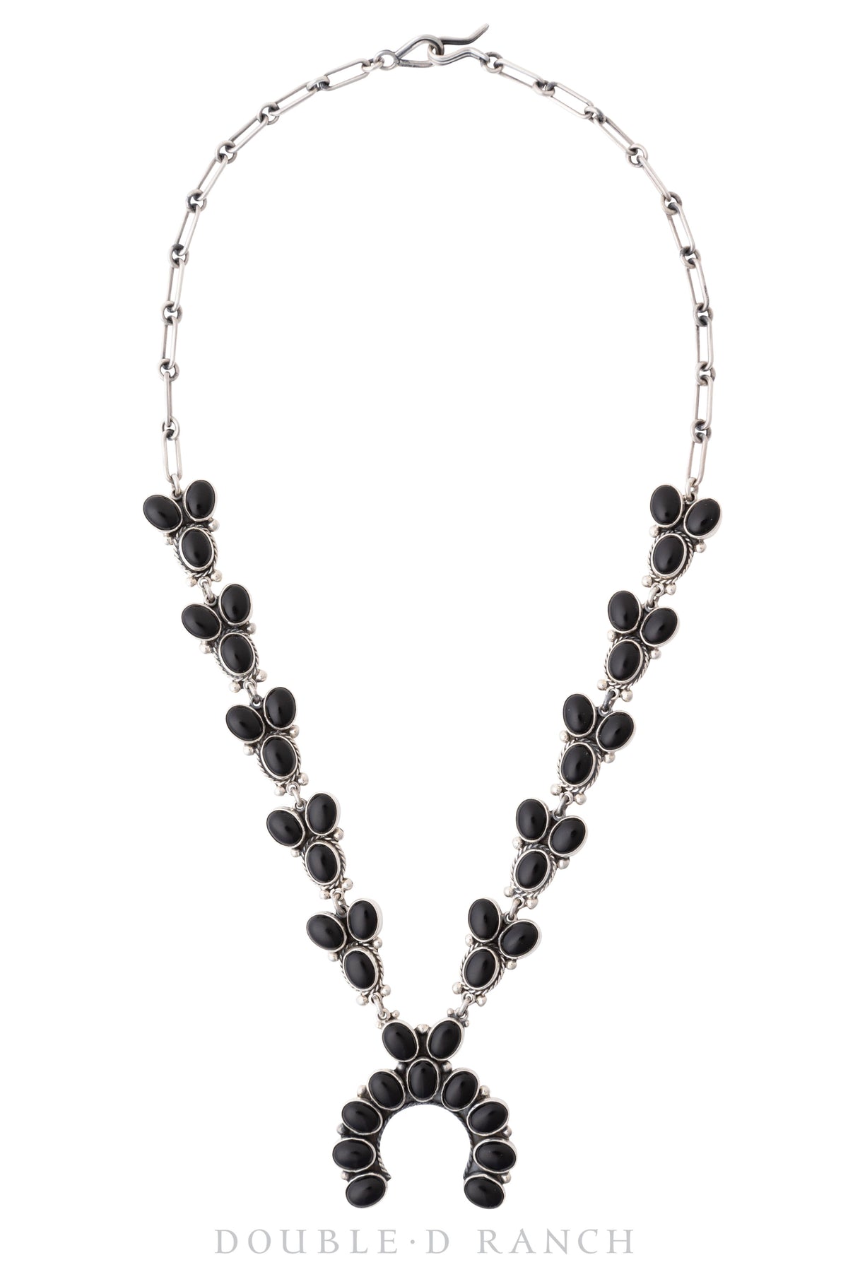 Necklace, Federico, Squash Blossom, Onyx, Mini, Hallmark, Contemporary, 1929