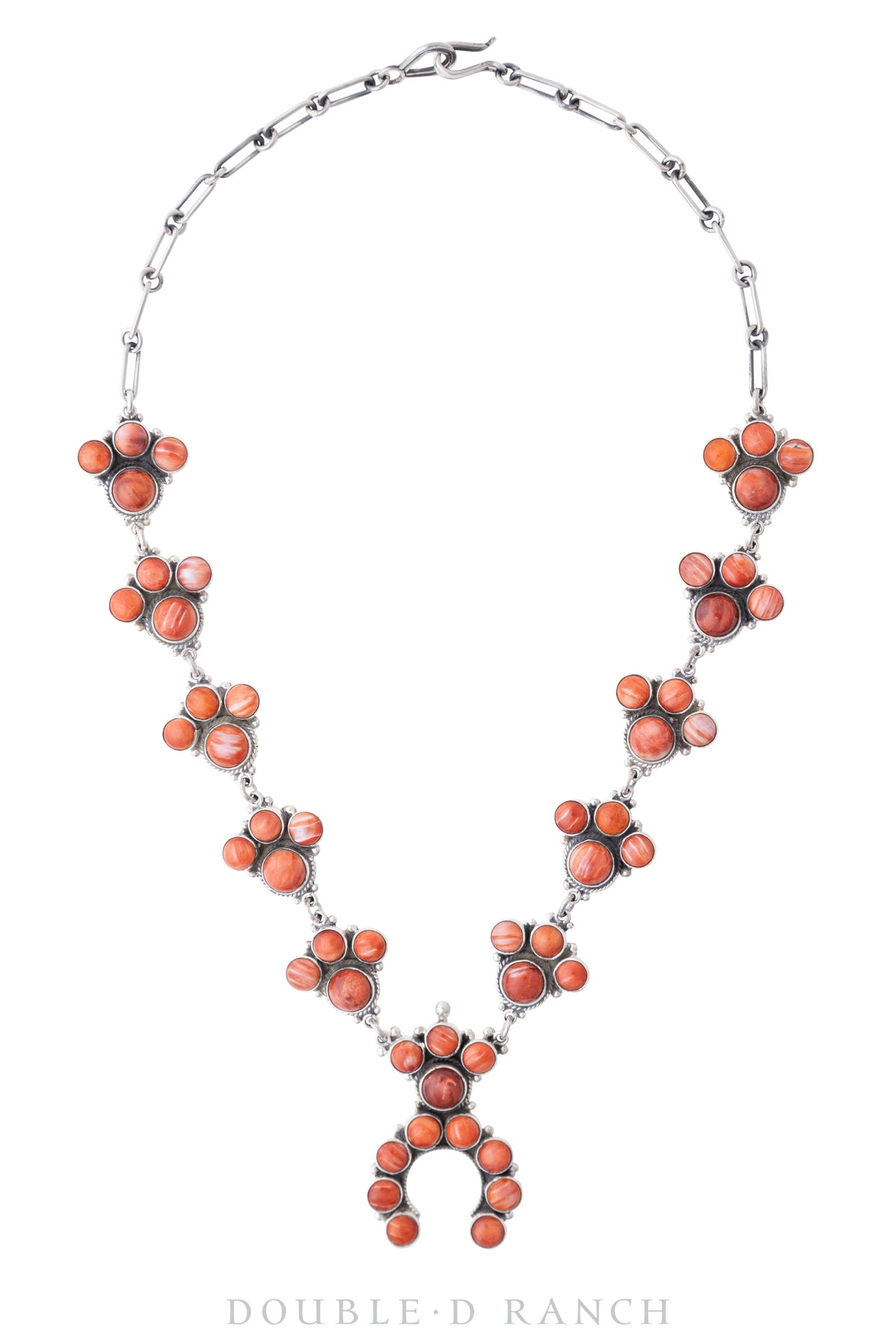 Necklace, Federico, Squash Blossom, Red Spiny Oyster, Mini, Hallmark, Contemporary, 1930