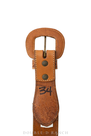 Belt, A Vintage, Western, Tooled Leather, Hallmark, Vintage, 434