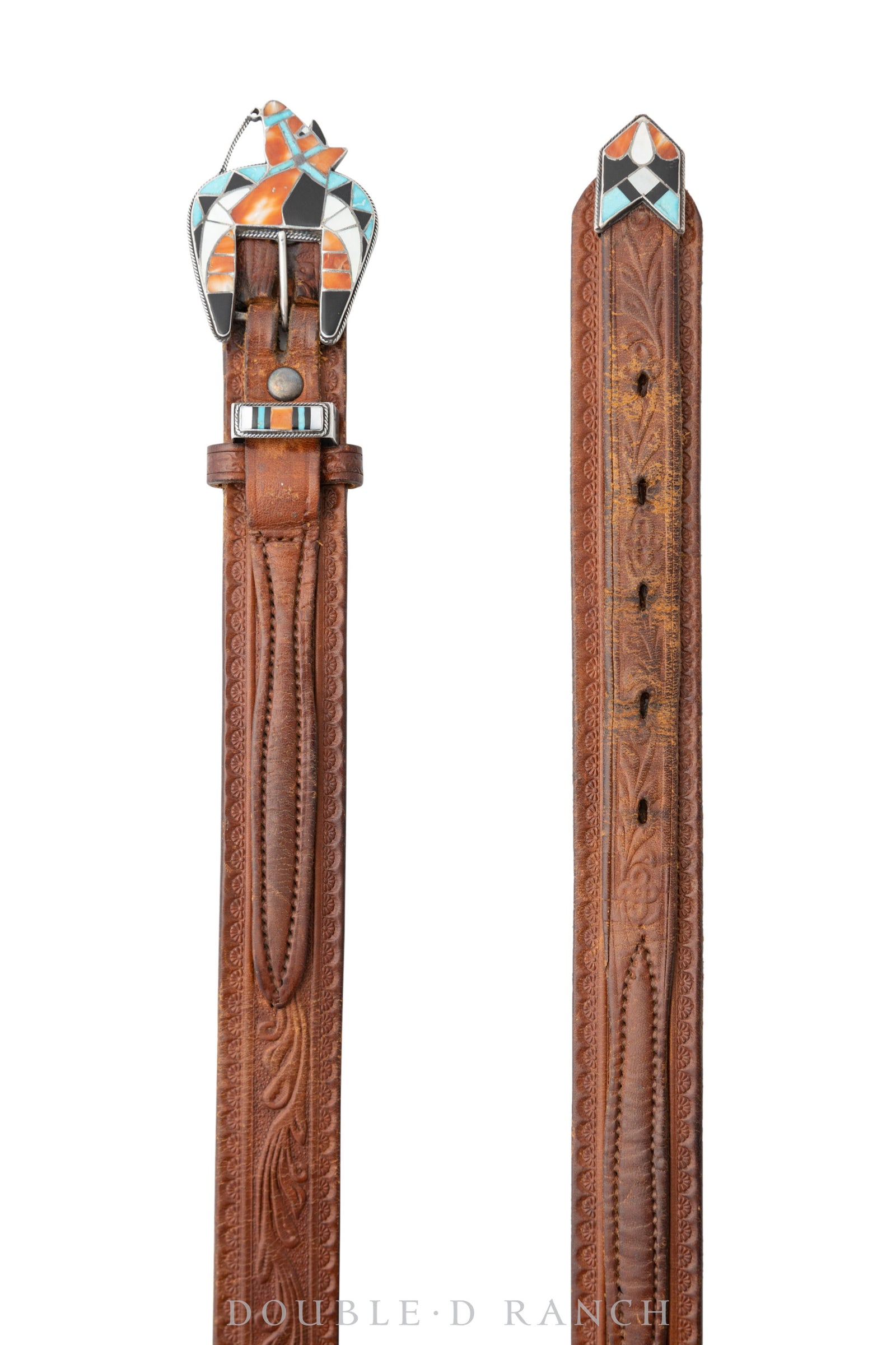 Horse-themed belt - With D mouthpiece buckles high quality - Pure Tuscan leather