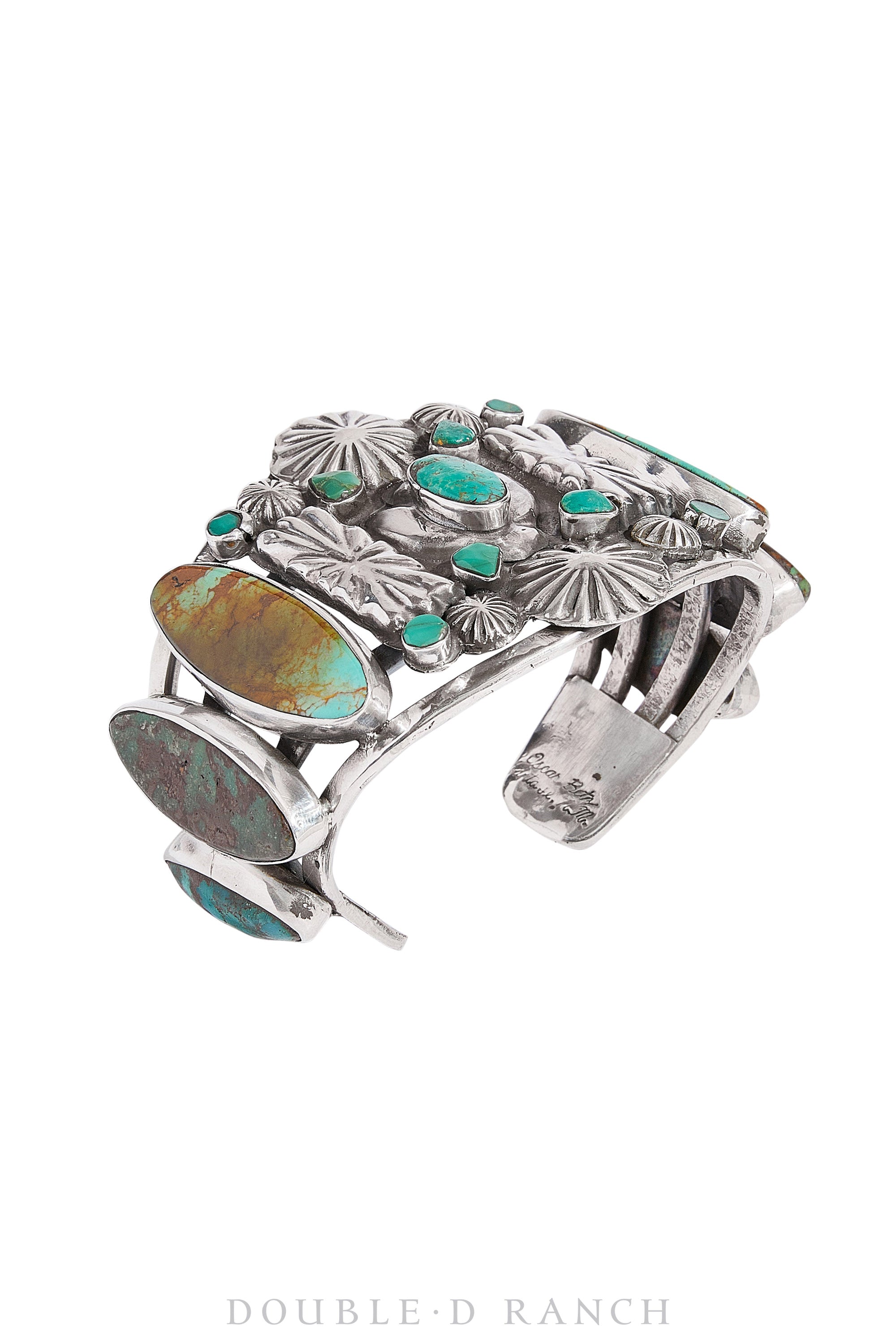 Cuff, Oscar Betz, Turquoise, Kingman & Fox Mines, Hallmark, Contemporary, 3200