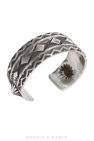 Cuff, Stamp Work, Sterling Silver, Contemporary, 3229