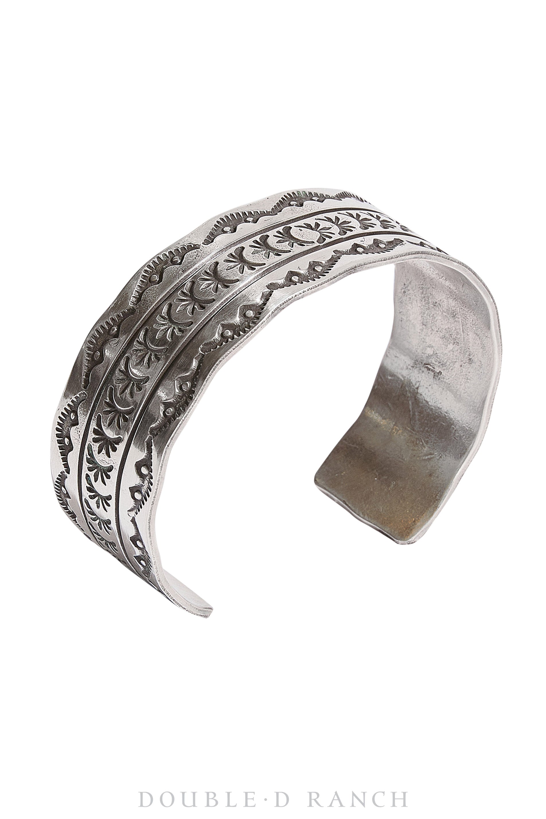 Men's Modern Sterling Silver Cuff Bracelet - Flowing Water