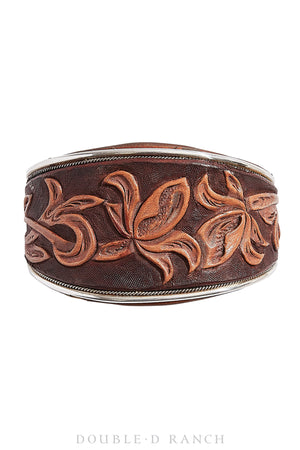 Cuff, Leather, Tooled Leather, Artisan, Charlie Favour Hallmark, Contemporary, 3278