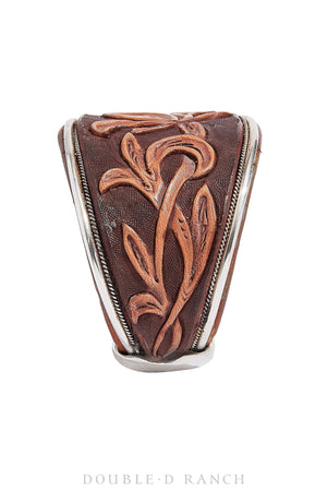 Cuff, Leather, Tooled Leather, Artisan, Charlie Favour Hallmark, Contemporary, 3278