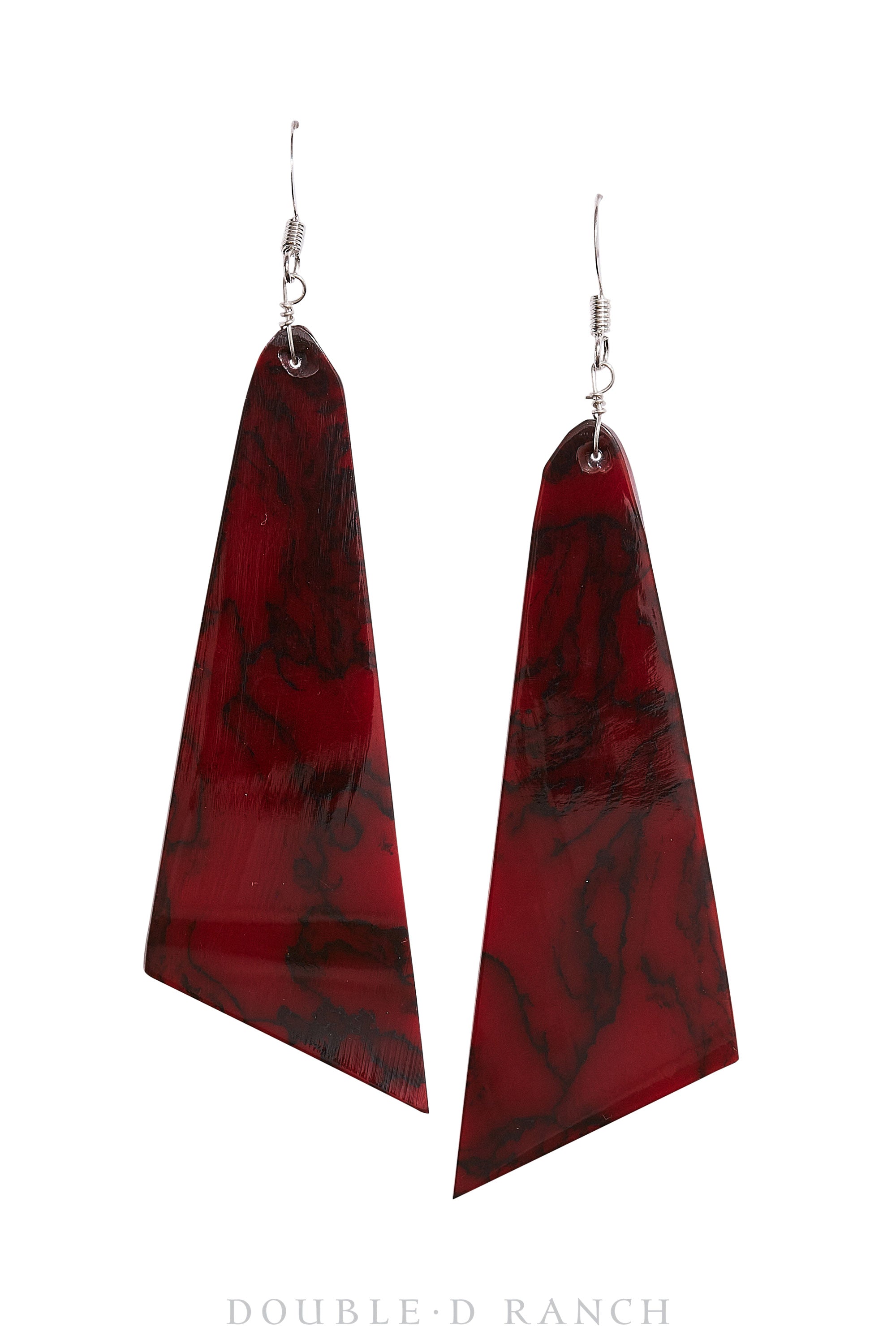 Earrings, Slab, Red Jasper Composite, Contemporary, 1075