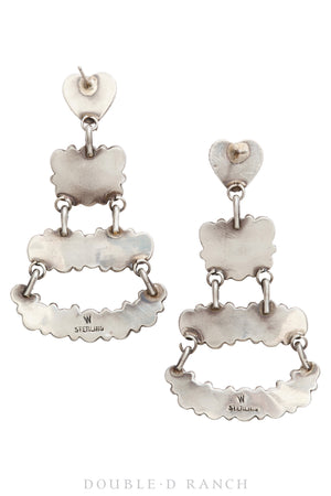 Earrings, Chandelier, Multi-Stone, Hallmark, Vintage, 1099