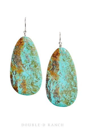 Earrings, Slab, Turquoise, Contemporary, 1114