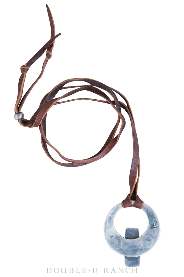 Necklace, Leather Thong, Sterling Silver, Jesse Robbins Hallmark, Arti