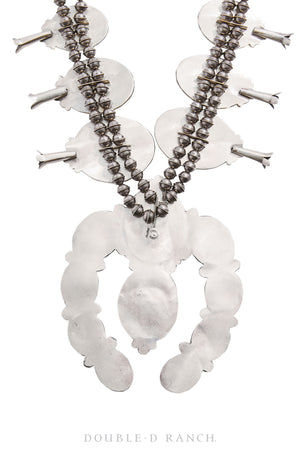 Necklace, Squash Blossom, Turquoise, Sonoran Spiderweb, Hallmark, Contemporary, 1742